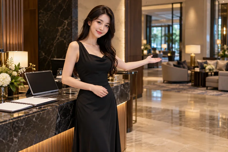 청학동룸싸롱 예약 정보를 확인하는 안내 모습